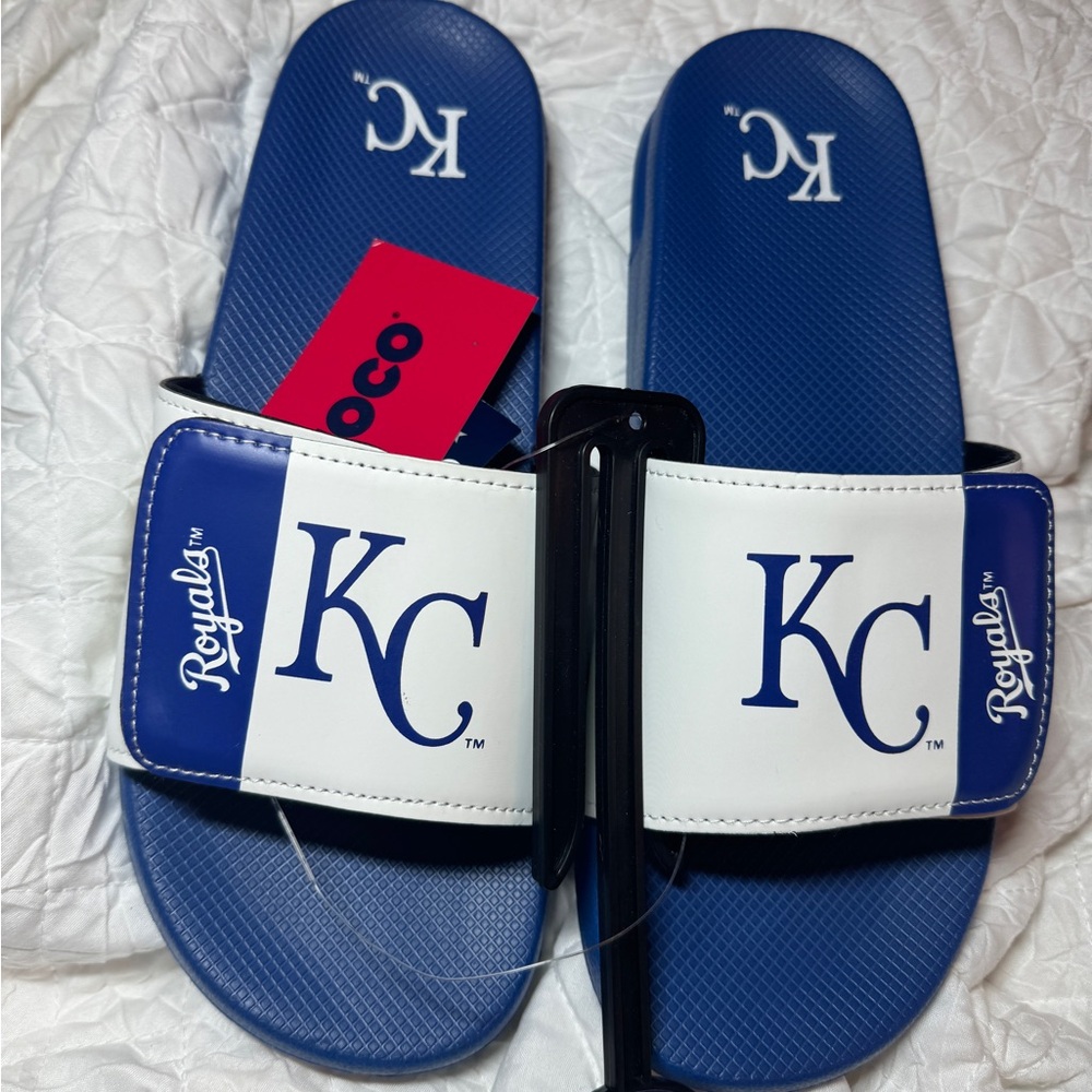 Kansas City Royals MLB KC FOCO Slide Sandals Slip-On Shoe Men's Sz 9-10 NWT